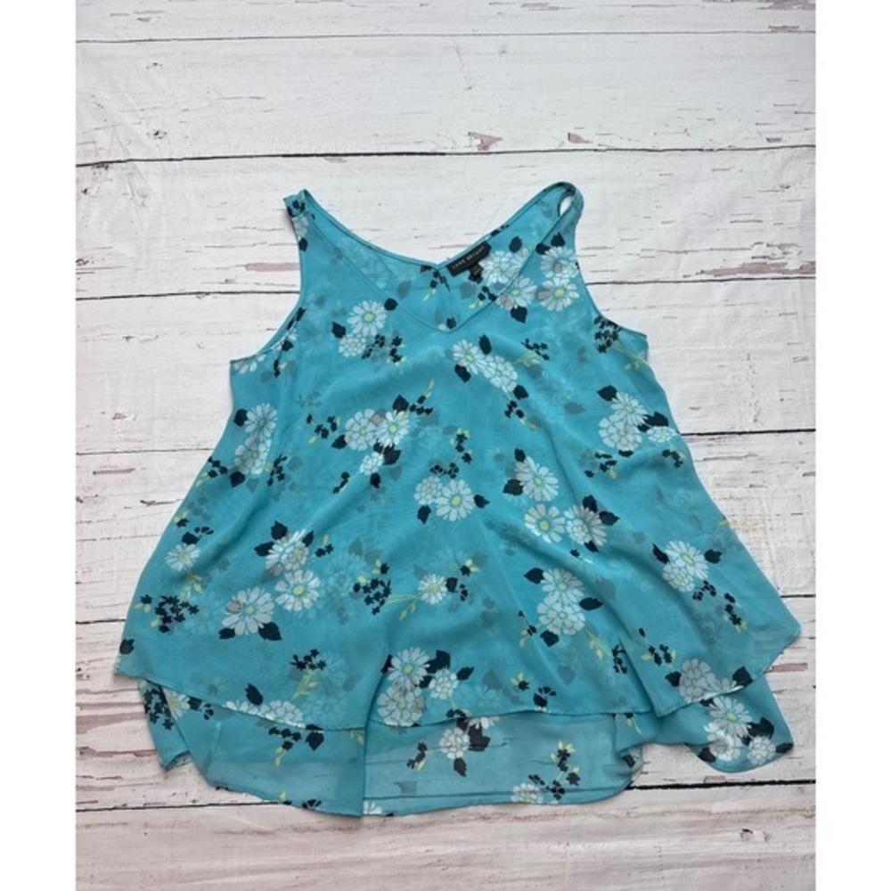 Lane Bryant Floral‎ Tank Top - Teal and Black 14